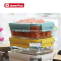 Airtight Borosilicate Glass Food Container With Silicone Lid